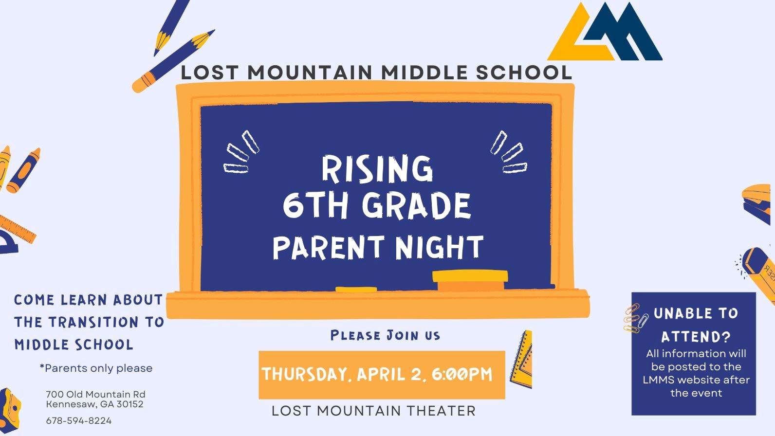 Rising 6th Grade Parent Night Details 
