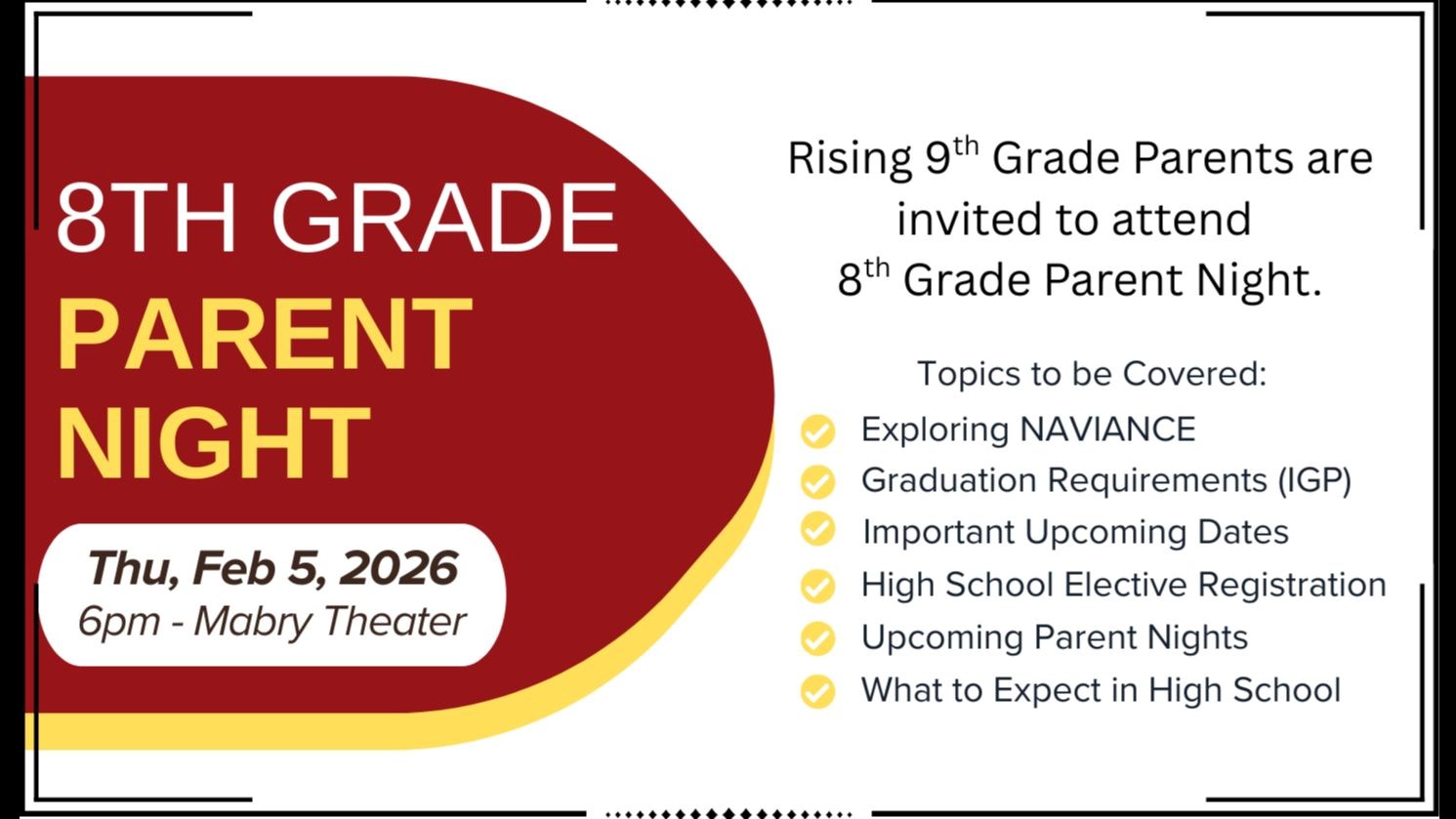 8th Grade Parent Night