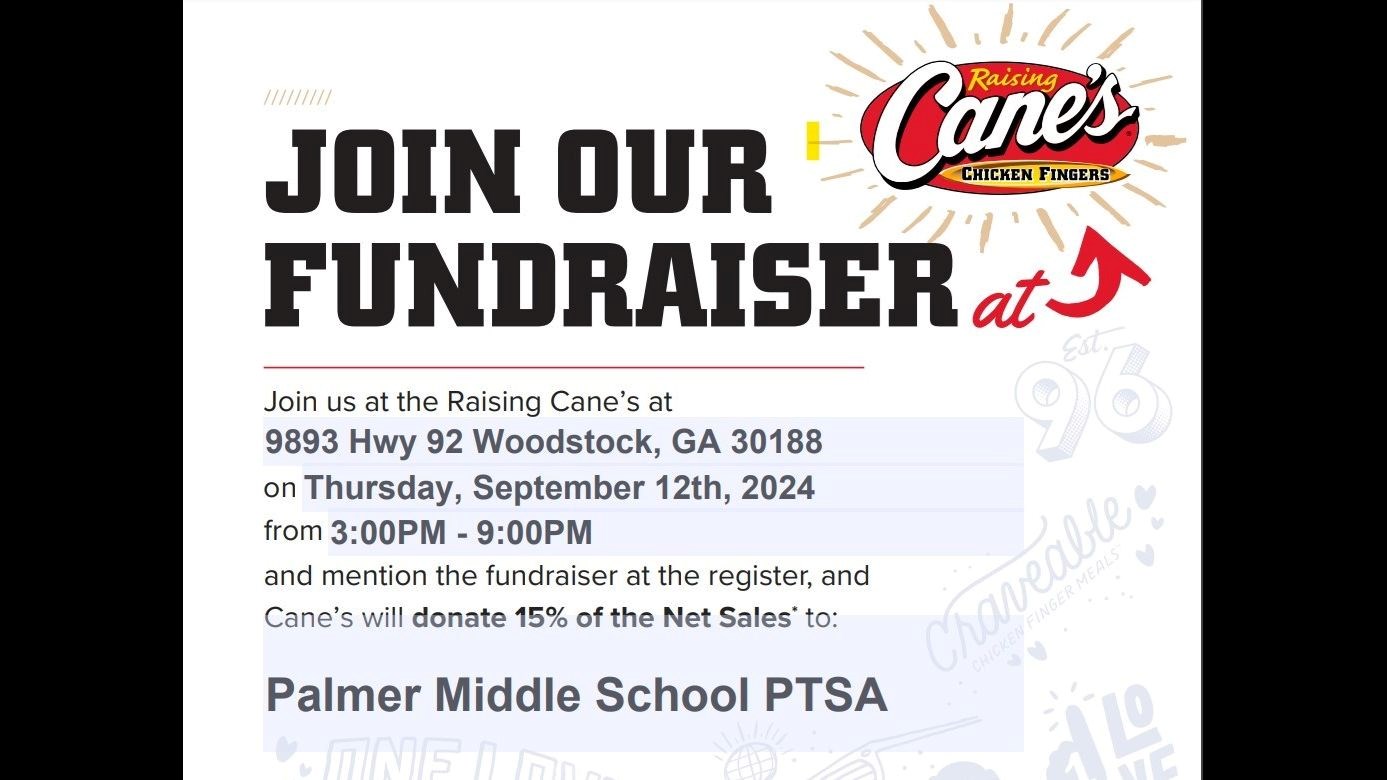 Raising Cane's Fundraiser Thursday 9/12 3:00-900