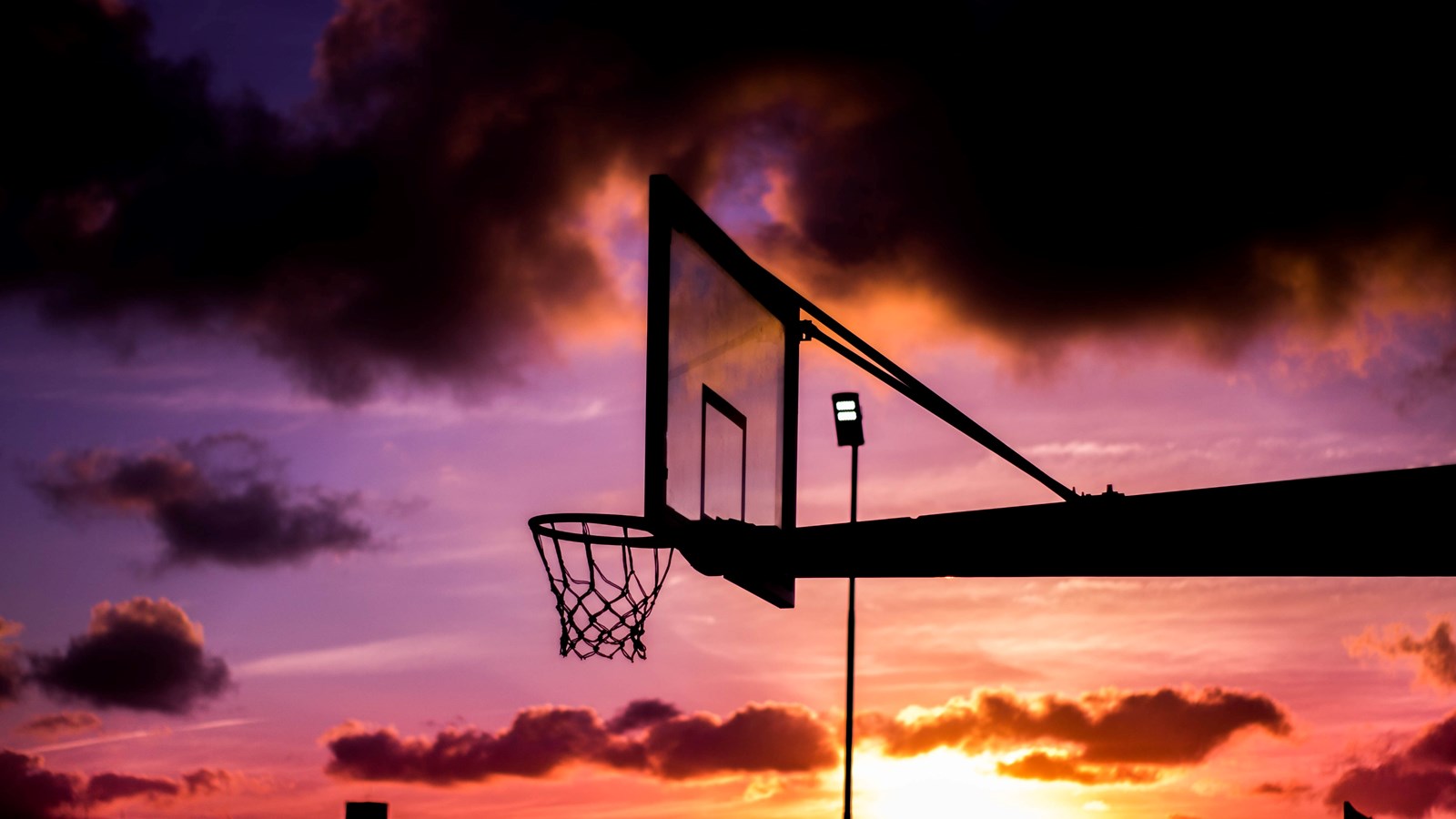 basketball in the evening