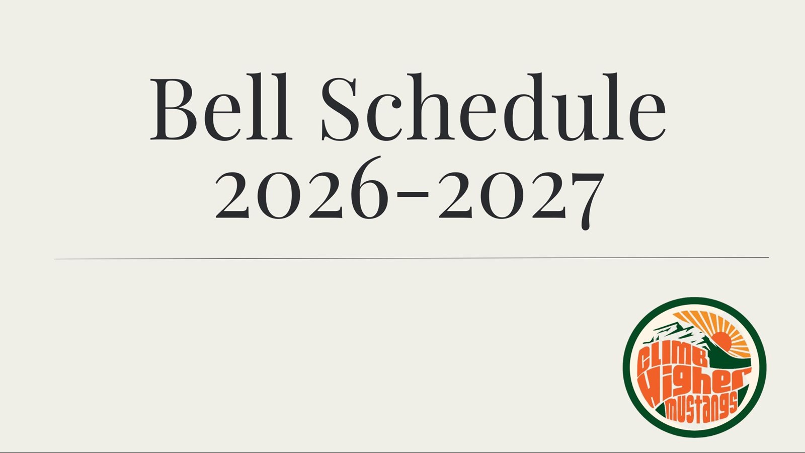 Bell Schedule