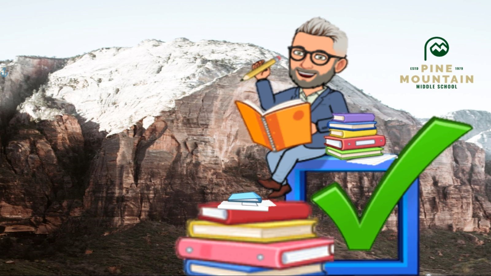 Cartoon Image of Principal Nelson on Books