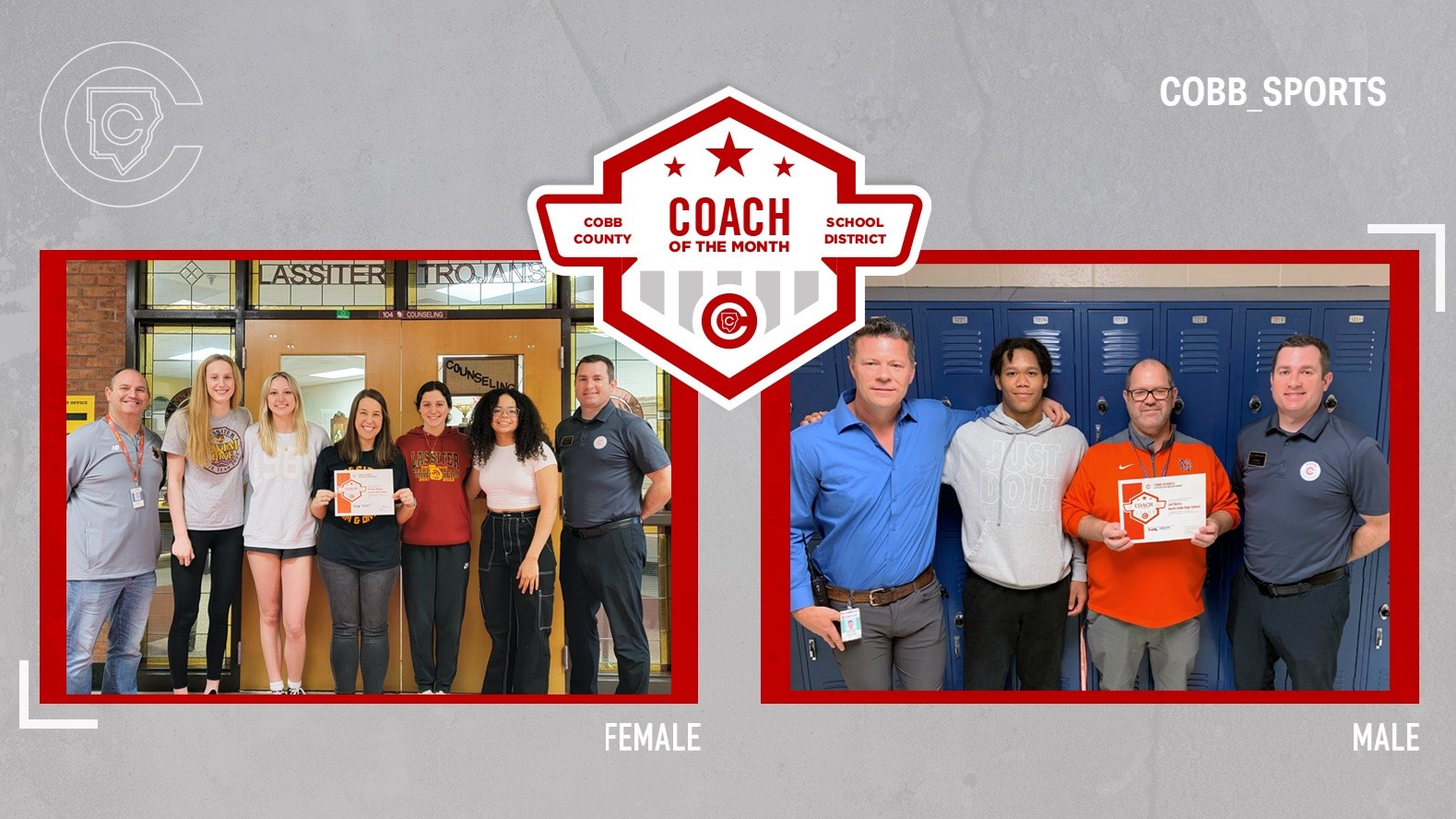 Lassiter and North Cobb Coaches Honored with Coach of the Month Award