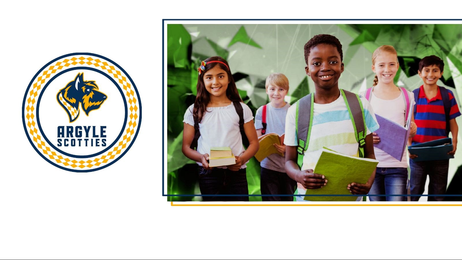 Happy students with backpacks