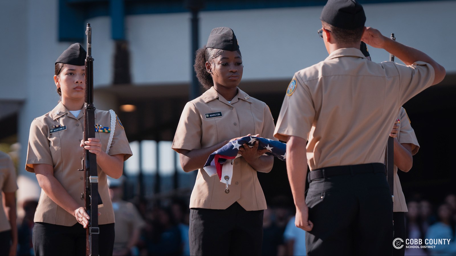 KMHS JROTC cadets led a moving ceremony to honor 9/11 and those who sacrificed their lives.