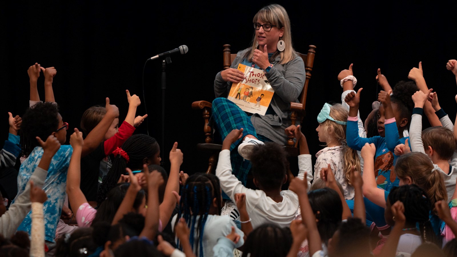 Mableton students enjoy a bedtime story.