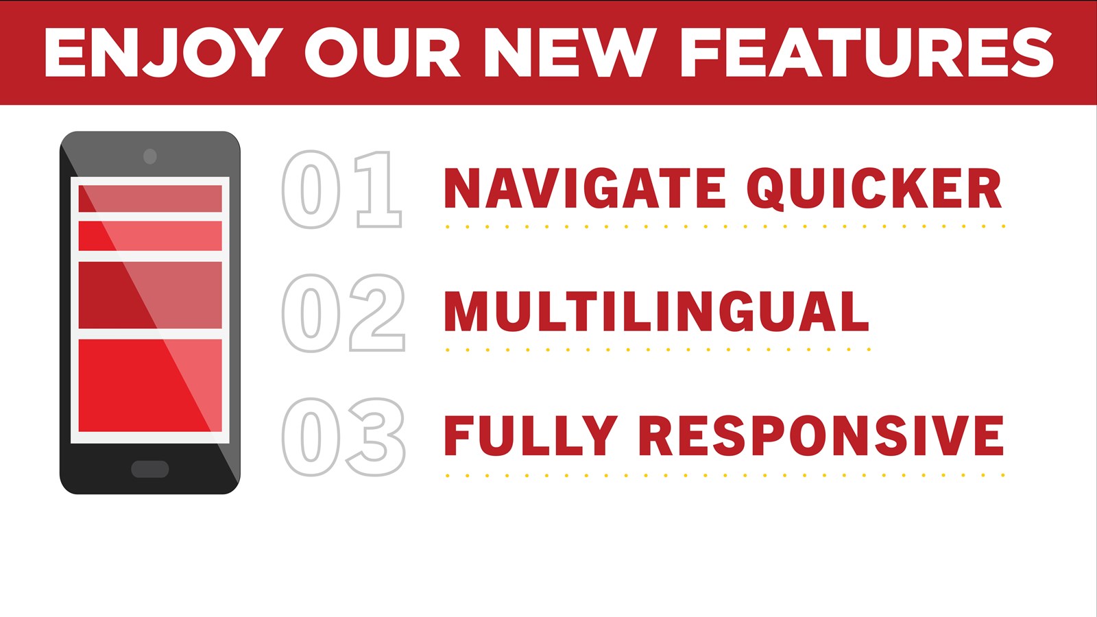 Enjoy our new features sign