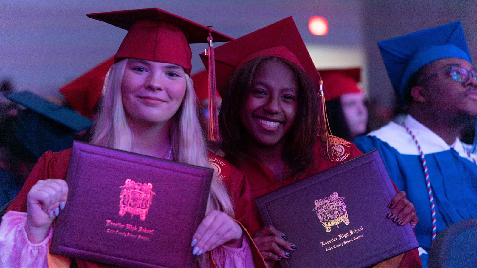 Students celebrate their graduation during the summer commencement ceremony.