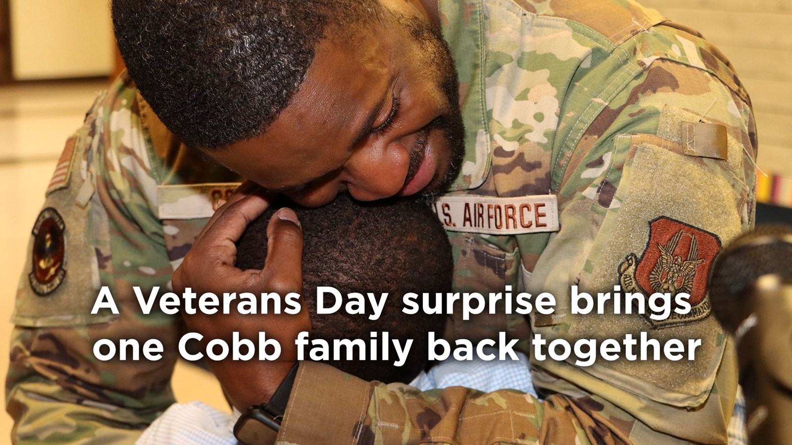 Emotional Veterans Day Surprise Unites a Cobb Airman with His Sons