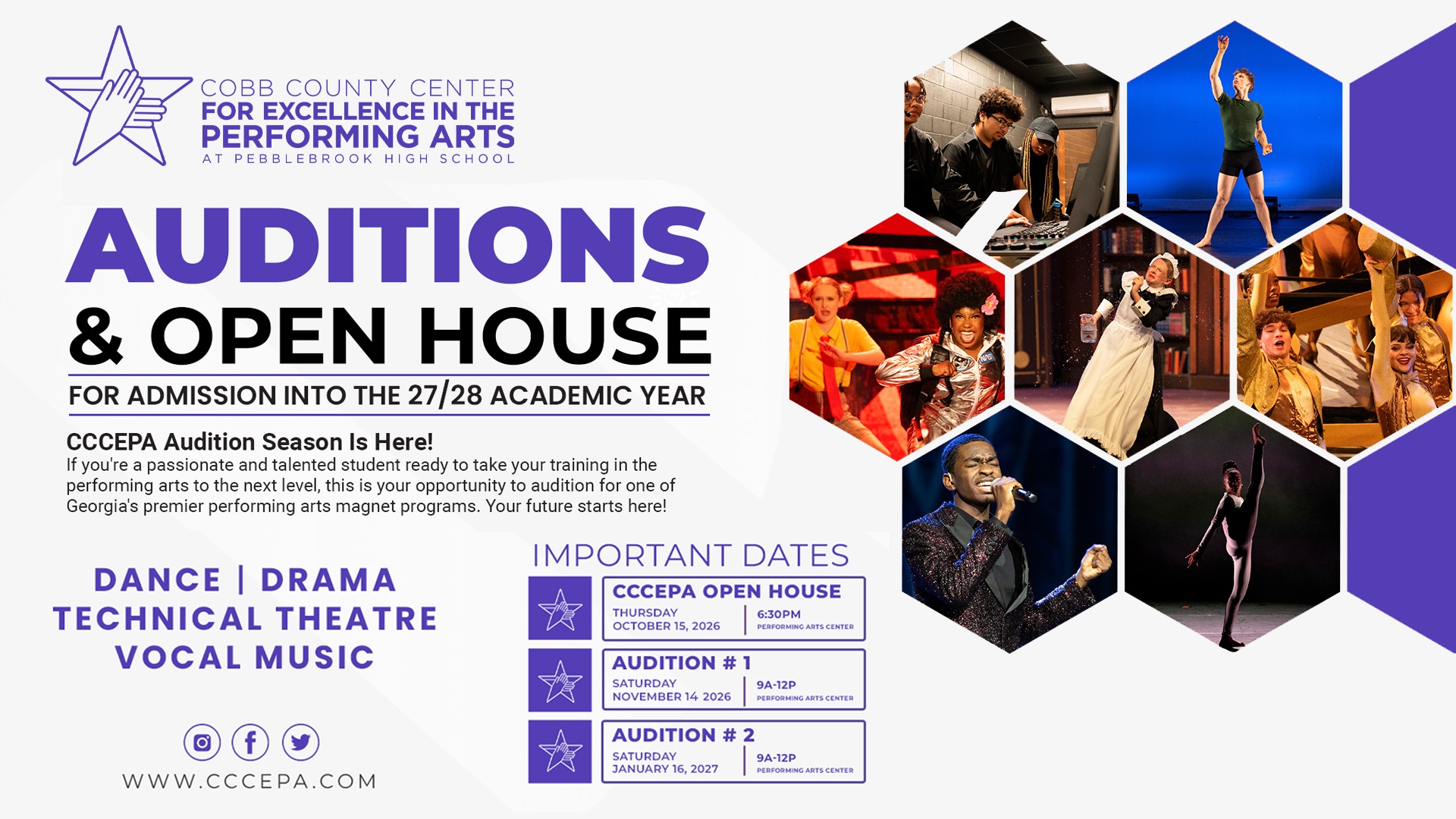 CCCEPA Auditions for 2027-28 School Year