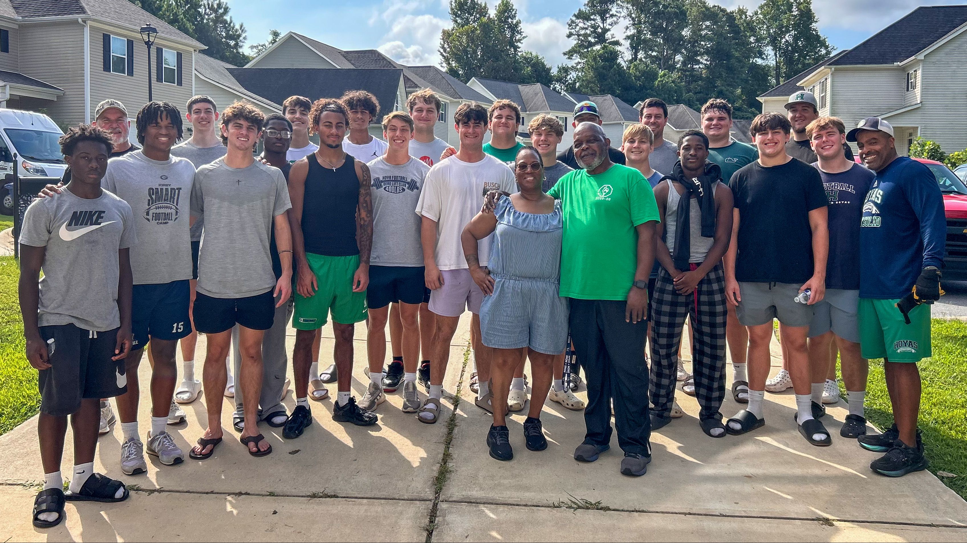 Harrison Football Team Steps Up for Beloved Custodian