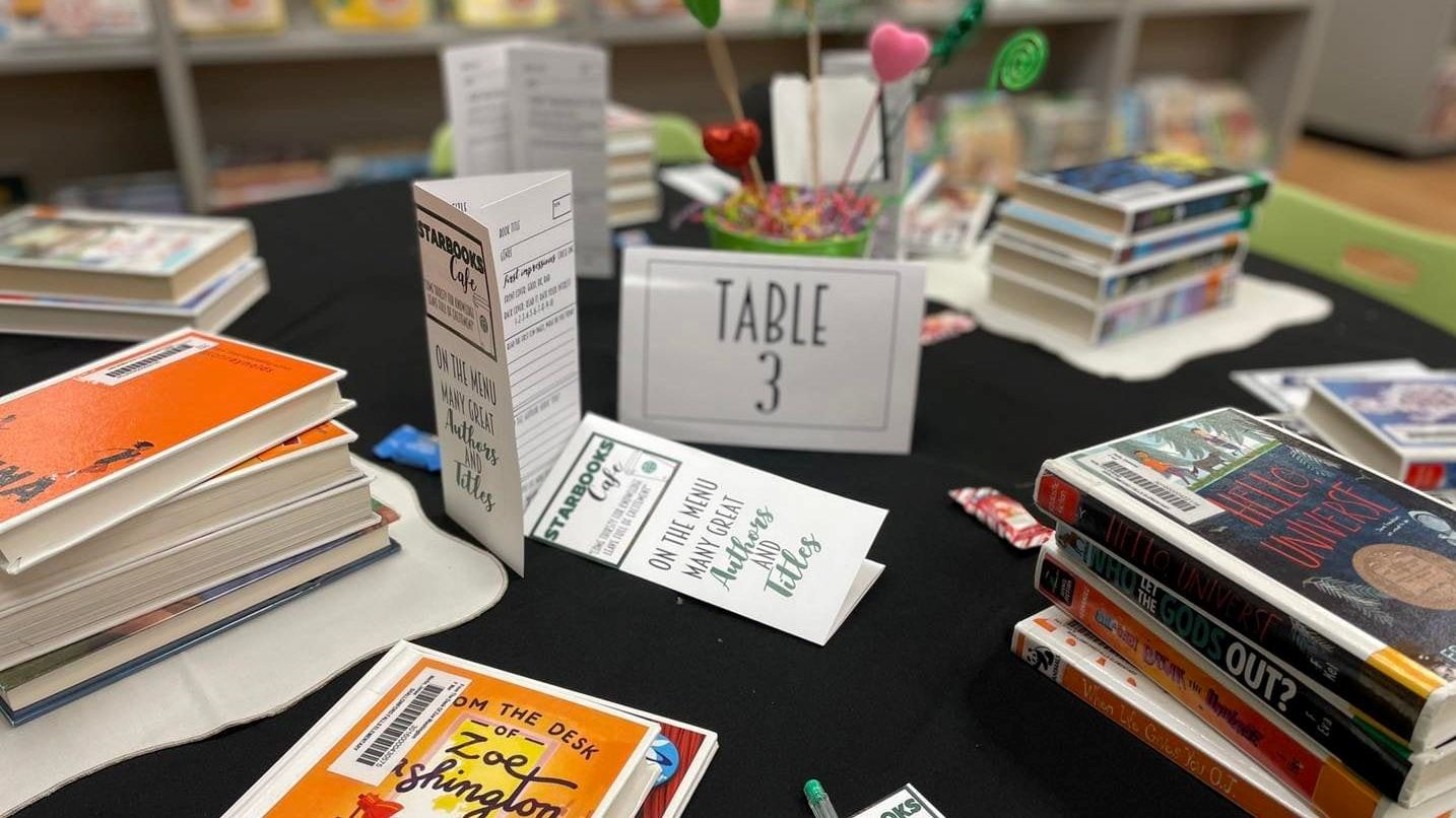 Table with books