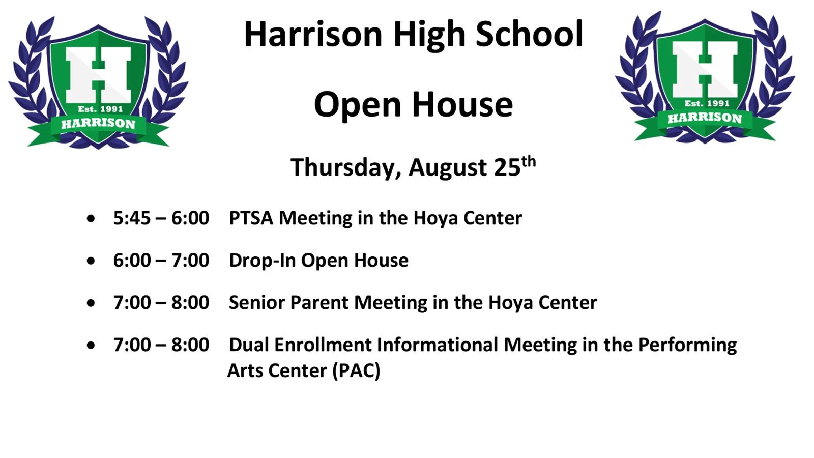 Harrison High School Open House