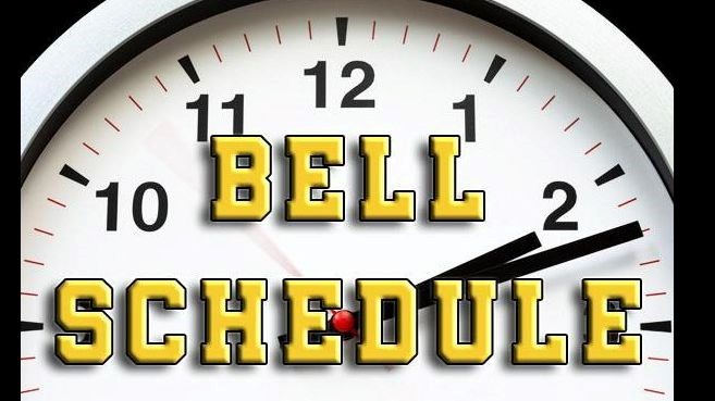 Image depicting the words bell schedule on a clock